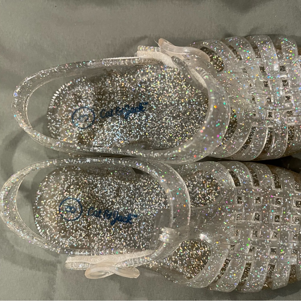 Cat & Jack Silver Glitter Sandals